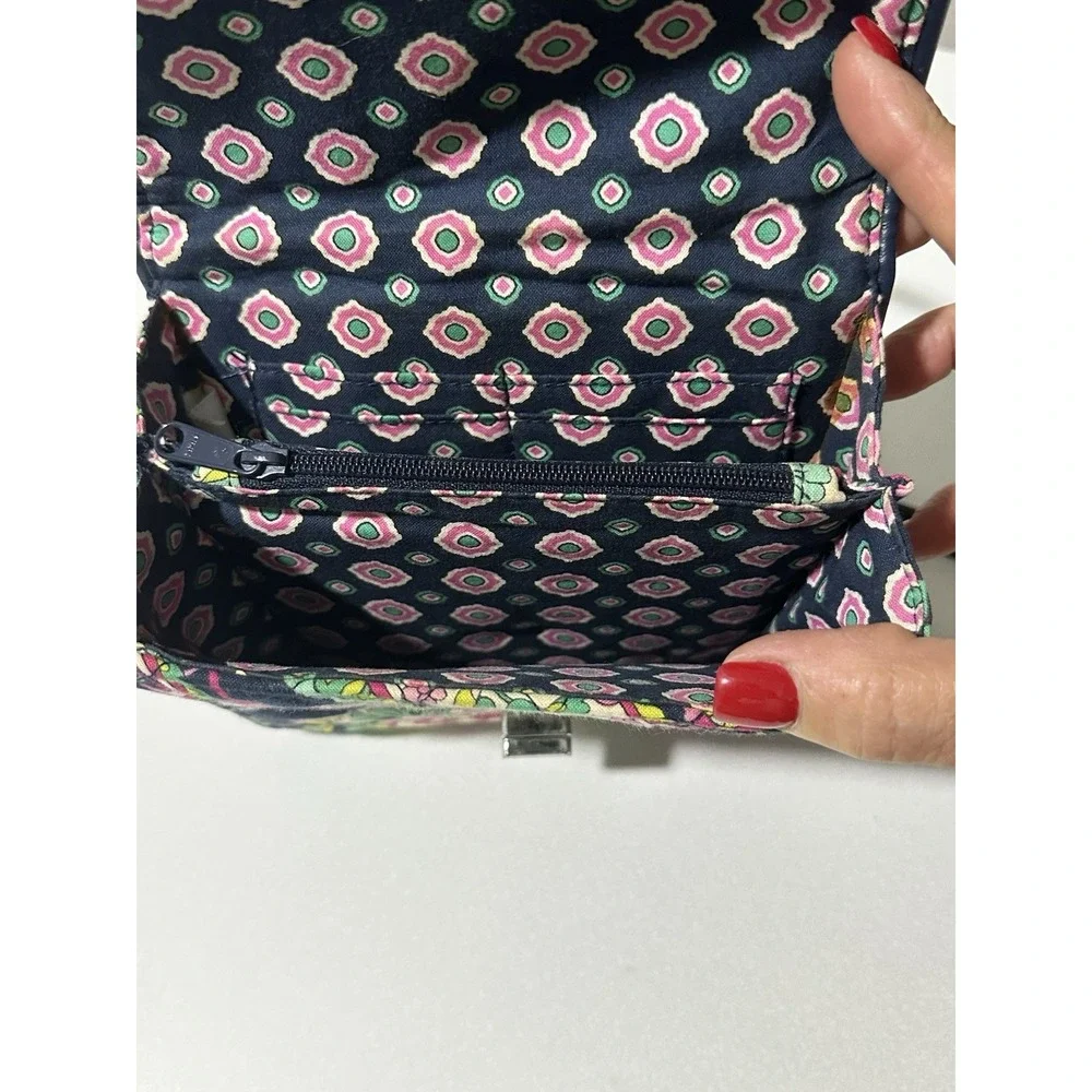 Vera Bradley Mini Turn Lock Crossbody PETAL PAISLEY Pink Floral Travel Bag Purse